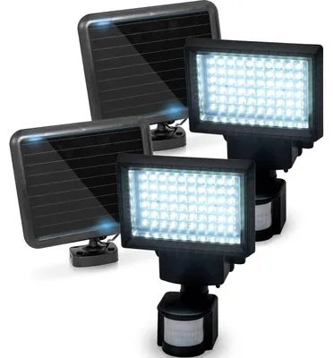 Produktbild von 2er-Set Leistungsstarker LED Solar-Strahler mit Bewegungsmelder - Mehr Sicherheit für Ihr Zuhause - Helle 600 Lumen Aussenleuchte für Garten & Hof