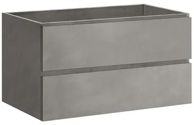Image de VitrocéramiqueO - Meuble sous-vasque Carole - gris béton - 79 x 48 x 45 cm
