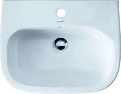 Produktbild von DURAVIT Waschtisch D-Code 55 x 43 cm weiß glänzend mit schmutzabweisende Beschichtung WonderGliss 23105500002
