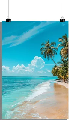 Zdjęcie produktu dla Plakat Tropikalny - Plakat Plaża - Plakat Morze - Plakat Natura - 61x91cm - Idealny do oprawienia w ramkę