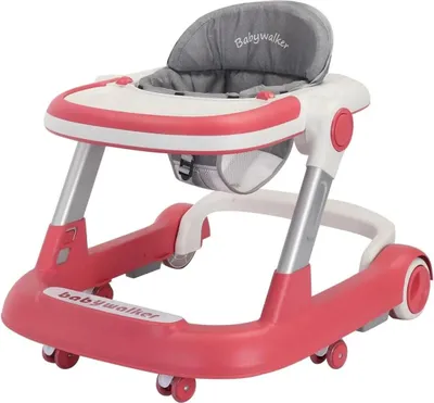 Immagine prodotto di Deambulatore per bambini, regolabile in altezza, pieghevole con un solo pulsante, rosso
