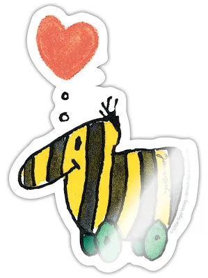 Produktbild von Spreadshirt Janoschs Tigerente Herz Liebe Sticker Aufkleber, 10 x 10 cm, Weiß glänzend