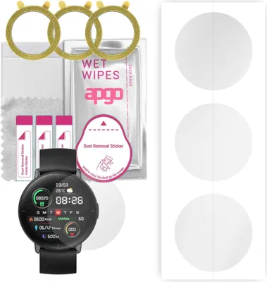 Produktbild von apgo 3 Stück Schutzfolie, klar, kompatibel mit Mibro Lite Smartwatch, Hydrogel Displayschutzfolie mit Positionierhilfe, Displayfolie, robust und kratzfest