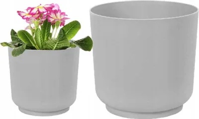 Produktbild von Blumentopf Kunststoff 13x12,5cm Platin matt