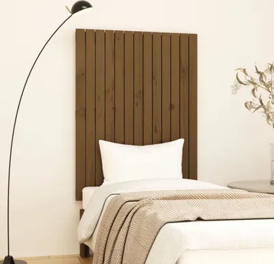 Produktbild von "Rabatt" Wand-Kopfteil modern - klassisches Design - Honigbraun 82,5x3x110 cm Massivholz Kiefer - Kopfteile CC22118