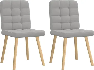 Image de Chaises à manger lot de 2 gris nuage tissu
