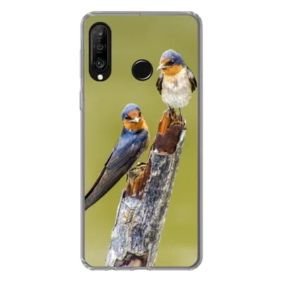 Obrázok produktu pre Kryt mobilného telefónu pre Huawei P30 Lite Vtáky - vetva - portrét Silikónové mäkké puzdro
