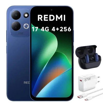 Produktbild von Xiaomi REDMI 17 4G Smartphone 4GB 256GB Blau 6,9 Zoll 7500mAh mit 67W Ladegerät + Bluetooth-Kopfhörer