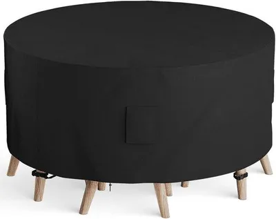 Productafbeelding van Ibenzoa® Ronde beschermhoes voor tuinmeubels, 274x80 cm, 420D Oxford – waterdicht en UV-bestendig, met ventilatie, drukknopen en trekkoord