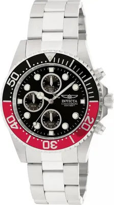 Zdjęcie produktu dla Invicta Pro Diver 1770 Zegarek Męski - Mechanizm Kwarcowy - Stal Nierdzewna z Czarną Tarcza - 43 mm