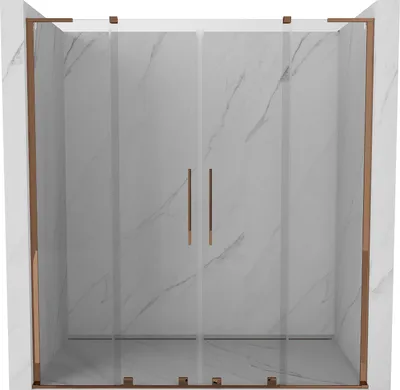 Produktbild von Mexen Velar L Duo Schiebeduschtür 200 cm, transparent, Roségold - 871-200-003-02-60