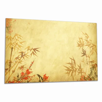Produktbild von Wallario Herdabdeckplatte aus Glas, Größe 90 x 52 cm 1-teilig, Motiv Herbststimmung  alter Papyrus mit Herbstmotiven