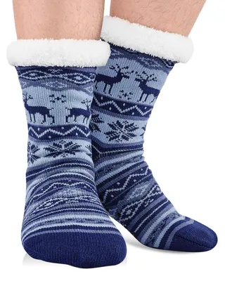 Produktbild von Kuschelsocken Herren dick rutschfest weich warm 39-46 Blauer Hirsch
