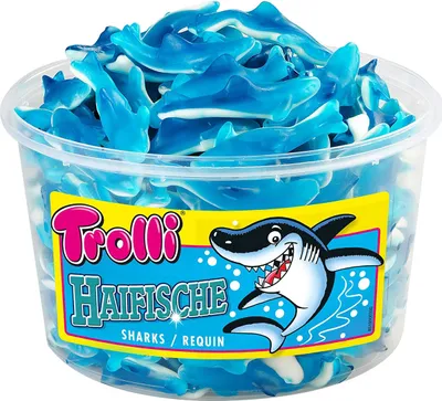 Produktbild von Trolli Haifische extraweich aus Schaumzucker und Fruchtgummi 1200g