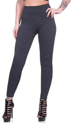 Produktbild von Damen Leggings Thermo Doppelripp Hoher Bund Sport Gym Outdoor, Grafit/M/L 38/40