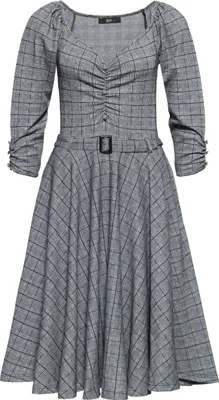 Produktbild von QUEEN KEROSIN Swingkleid In Karo-Optik Grau S
