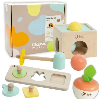 Zdjęcie produktu dla CLASSIC WORLD Pastelowy Zestaw Edukacyjny dla Dzieci Box od 6 do 12 miesiąca