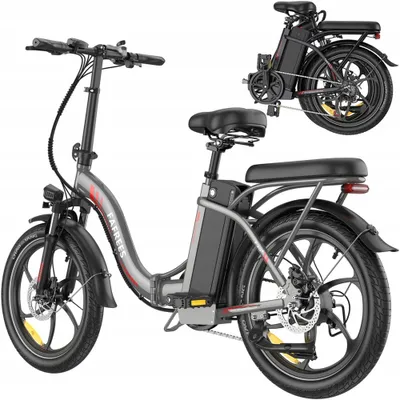 Produktbild von E-Bike 20 Zoll Faltbares Elektrofahrrad Klappfahrrad 20*3.0 Fat Tire klappbar Mountainbike Trekking-E-Bike 250W 20AH 25KM/H Grau