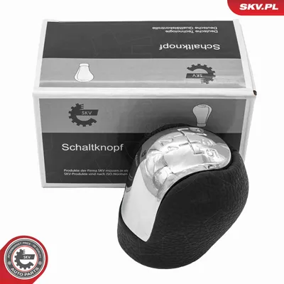 Image de Pommeau de levier de vitesses ESEN SKV à 5 rapports, noir/argent, en plastique et cuir synthétique, pour OPEL Vectra C Break (Z02) et Vectra C Berline (Z02)