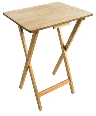 Klappbarer Snacktisch Kiefernholz Natur 48x37x67 cm