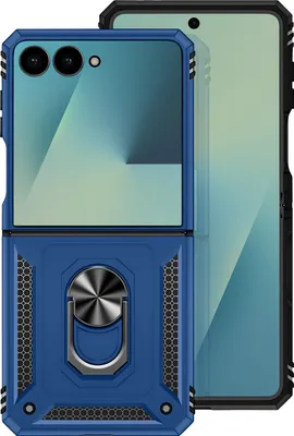 Produktbild von Avizar, Hülle Galaxy Z Flip 7 Ringhalter mit Standfunktion robust, Blau