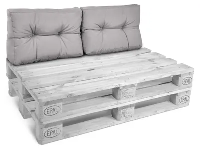Produktbild von Beautissu 2X Rückenkissen Palettenkissen Outdoor Eco Style, 60x40cm, Hellgrau