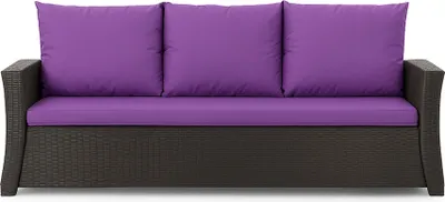 Produktbild von Gartenkissen Set Violett – 160x60 + 3x50x56 cm Gartenkissen für ein 2-3-Sitzer-Sofa  Weiche Auflagen für Rattan/Polyrattan – Abnehmbare Bezüge