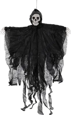 Produktbild von Halloween Hängender Totenkopf Geist Gruselig Sensenmann Skelett Nachbildungation für Außen Hof Veranda Spukhaus Party Nachbildung