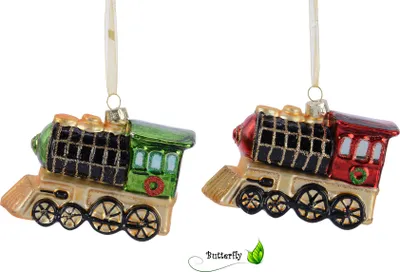christbaumkugeln weihnachtskugeln weihnachtsbaumkugeln weihnachtsfigur figuren weihnachten  glas lokomotive zug fahrzeug