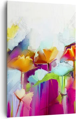 Produktbild von Bild auf Leinwand - Leinwandbild - Einteilig - Blumen Wiese Sommer - 80x120cm - Wand Bild - Wanddeko - Wandbilder - Leinwanddruck - Wanddekoration - Leinwand bilder - Wandbild - PA80x120-4095