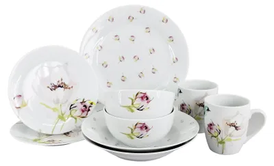 Produktbild von 10-teiliges Porzellanset Ronda Poetica, Blumenmotiv, von inspire