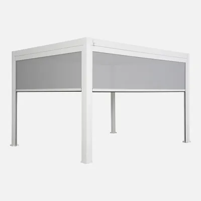 Immagine prodotto di Pergola Bioclimatica bianca + tenda 3m + tenda 4m