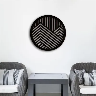 Image de Décoration murale géométrique en bois 3D