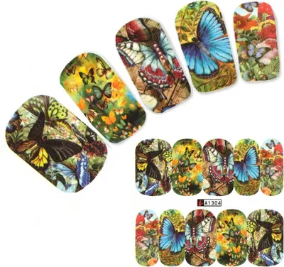 Produktbild von Tattoo Nail Blumen Schmetterling Aufkleber Nagel Sticker