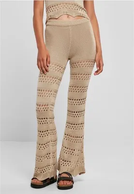 Image de Urban Classics - Leggings évasés en tricot crocheté pour dames - XXL