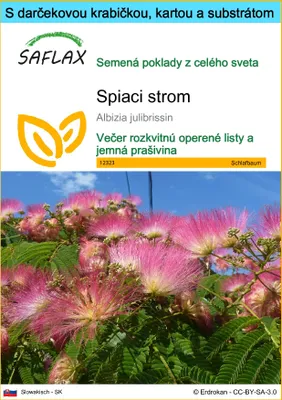 Obrázok produktu pre SAFLAX Darčeková sada - spiaci strom - Albizia julibrissin - 50 Semená - S darčekovou krabičkou, prepravným štítkom, darčekovou kartou a pestovateľským médiom