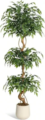 Immagine prodotto di Ficus - Albero artificiale - 180 cm - Tronco ricurvo - Plastica - Pianta artificiale - Per esterni - Blu zaffiro intenso