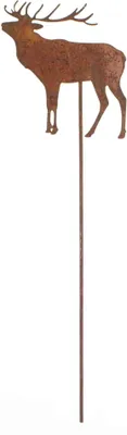 Produktbild von 1 Hirsch Stecker rost Metall Elch Deko Gartenstecker Pflanzenstecker div. Größen, Größe:L55cm