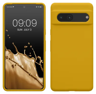 Produktbild von kwmobile Handyhülle für Google Pixel 7 Hülle, für Pixel 7 Case - Hülle Silikon - kabelloses Laden - Honiggelb