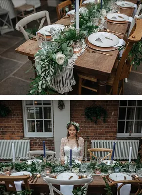 Produktbild von Macramé Tischläufer für Hochzeit - Handgewebte Boho Dekoration 35 cm x 240 cm