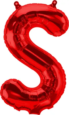 Image de Ballon en plastique lettre S, rouge, env. 40 cm, à gonfler à l'air