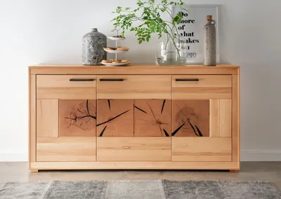 Produktbild von Sideboard "WZ-0315" aus Kernbuche in natur gebeizt mit 3 Türen und 3 Einlegeböden. Abmessungen (BxHxT) 171,1x85,4x40 cm