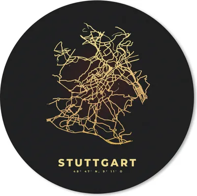 Produktbild von MuchoWow® Mauspad Mousepad Karte - Stuttgart - Karte - Gold - Stadtplan 20x20 cm - Mousepads - Maus Mat - Pad - Mausunterlage - Schreibtischmatte