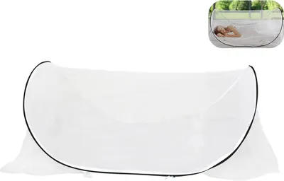 Produktbild von Faltbares Moskitonetz für Einzelbett, tragbares Reise-Moskitonetz für Schlafzimmer und Outdoor-Camping (schwarz)