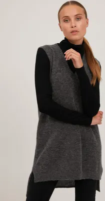 Produktbild von Pulz PZASTRID - 50206416 Slipover V Pullunder Damen Feinstrick Strickpullover Pullover oversize