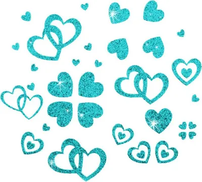 Produktbild von Oblique Unique Herz Sticker Set Glitter Glitzernd - türkis