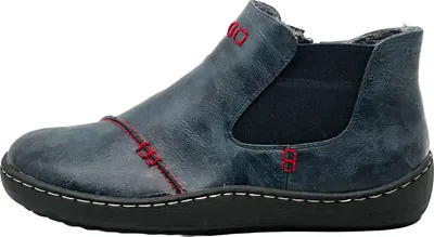 Produktbild von Venustein Damen Stiefeletten Plateau Boots Winterschuhe Gefüttert Reißverschluss 9619, Blau, Größe 36