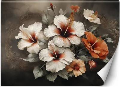 Produktbild von Vlies fototapete Abstrakte 3D-Blume 450x315 cm Feeby Grau inkl. Kleber einfache Montage