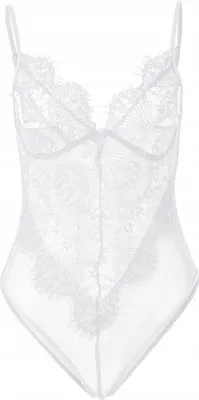 Produktbild von Spitzenbody - für Frauen - Sinnliche Dessous - Damen - mit tiefem Ausschnitt - Spitzenoutfit - Weiß