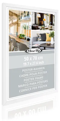 Zdjęcie produktu dla Ramka na plakat 50 x 70 cm drewniana dekor biała